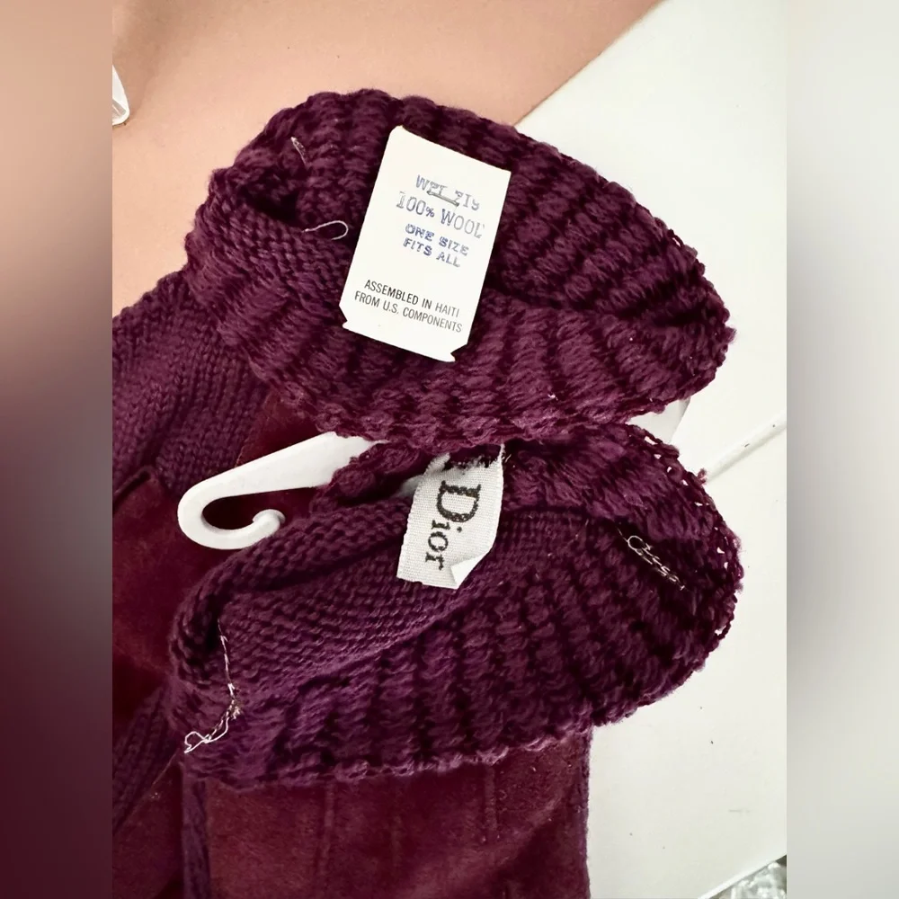 New Vintage Dior Suede & Wool Gloves